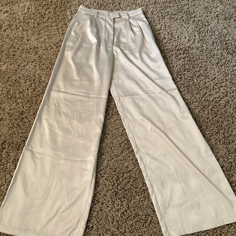 Princess Polly Cream Wide-Leg Pants